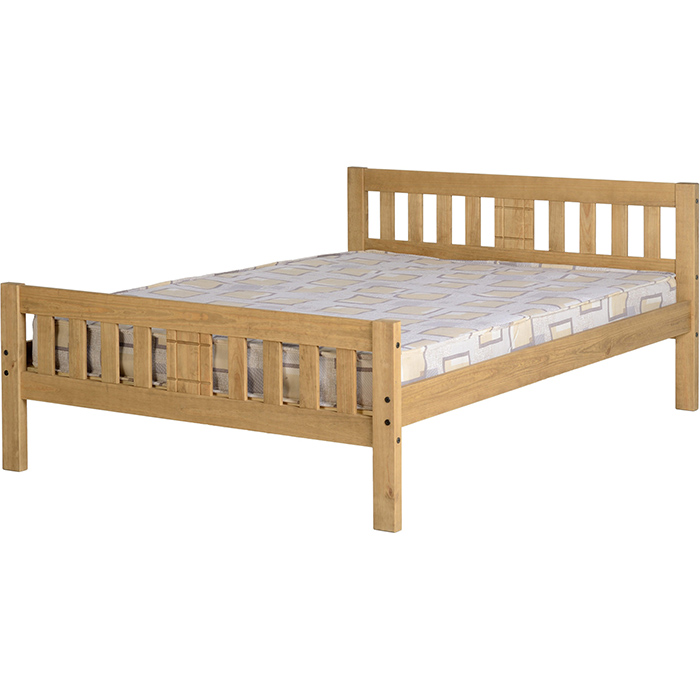 Rio 4'6" Bed In Distressed Waxed Pine - Click Image to Close